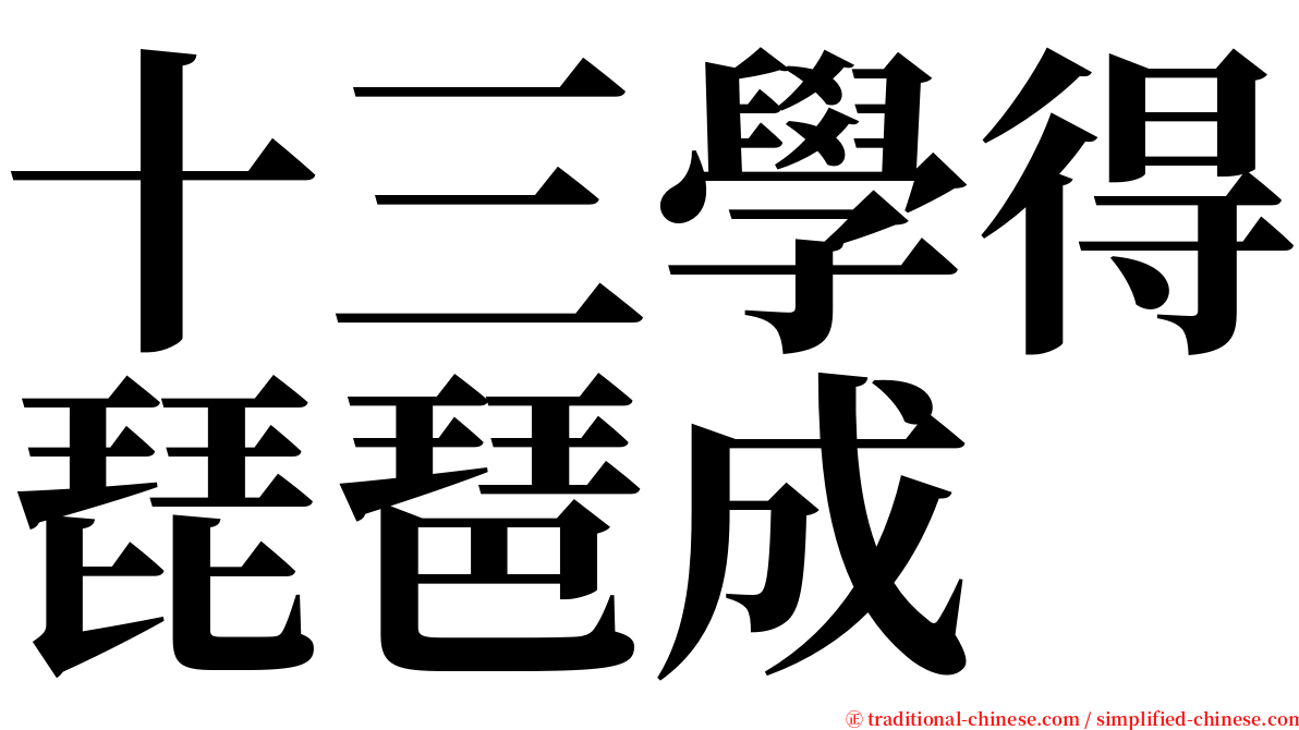 十三學得琵琶成 serif font