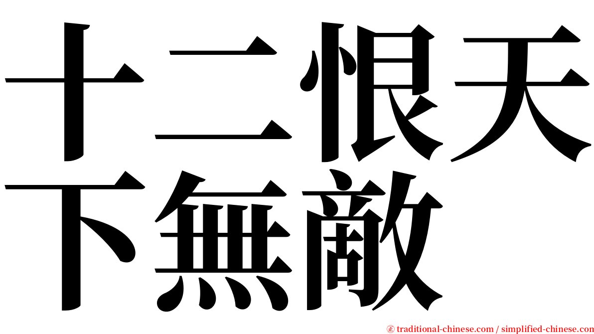 十二恨天下無敵 serif font