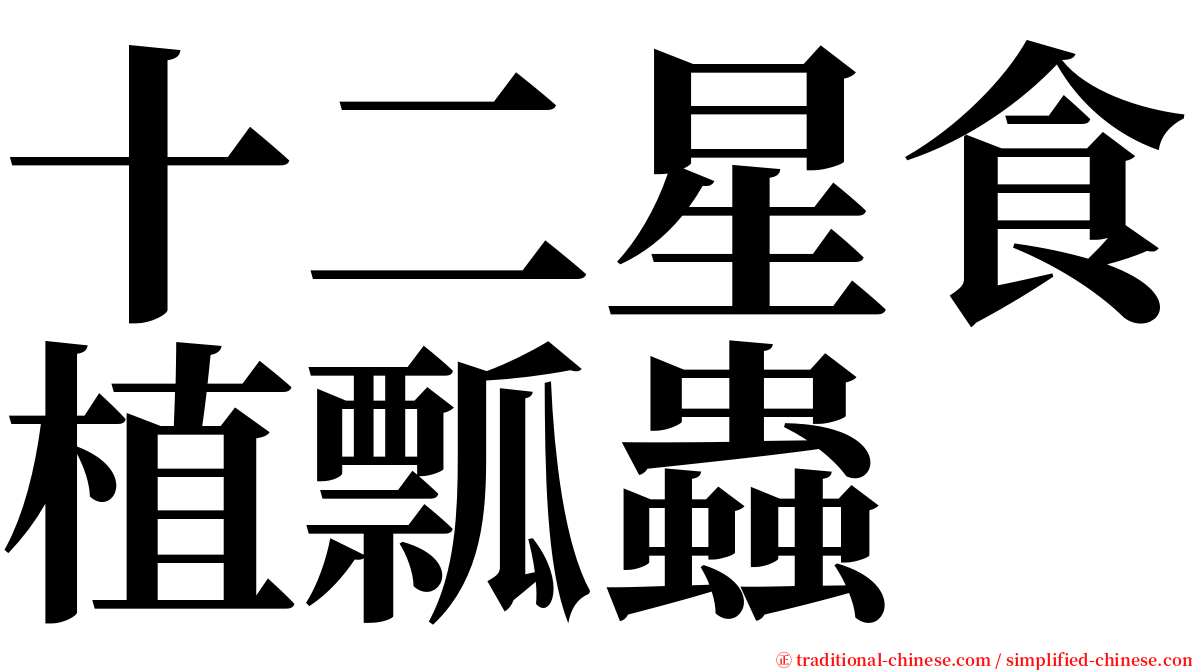 十二星食植瓢蟲 serif font