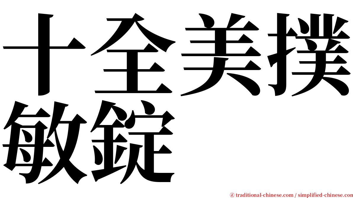 十全美撲敏錠 serif font