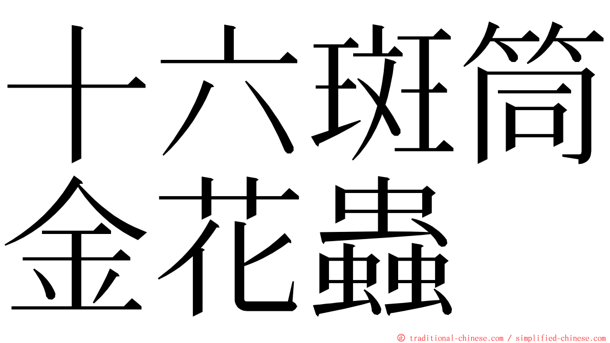 十六斑筒金花蟲 ming font