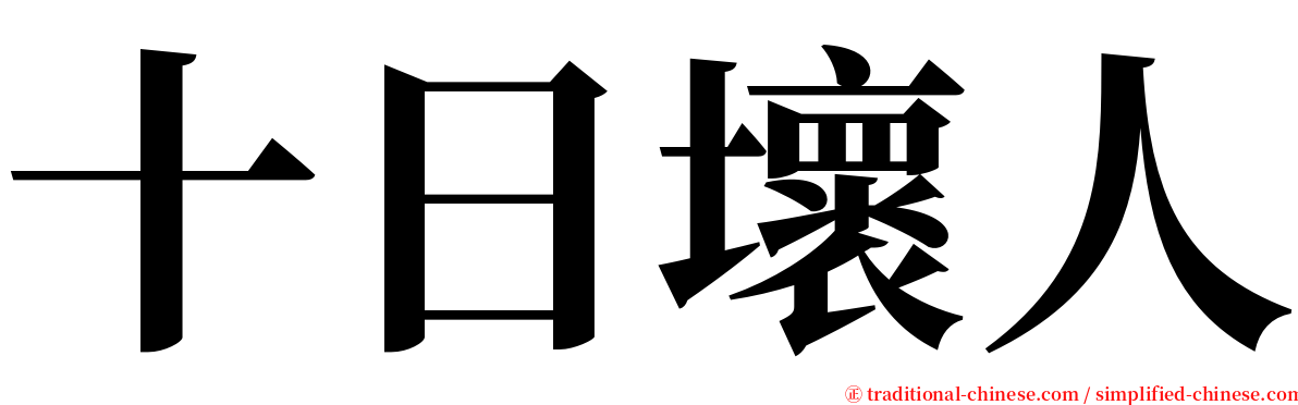 十日壞人 serif font