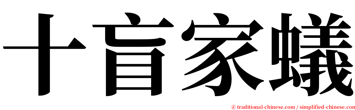 十盲家蟻 serif font