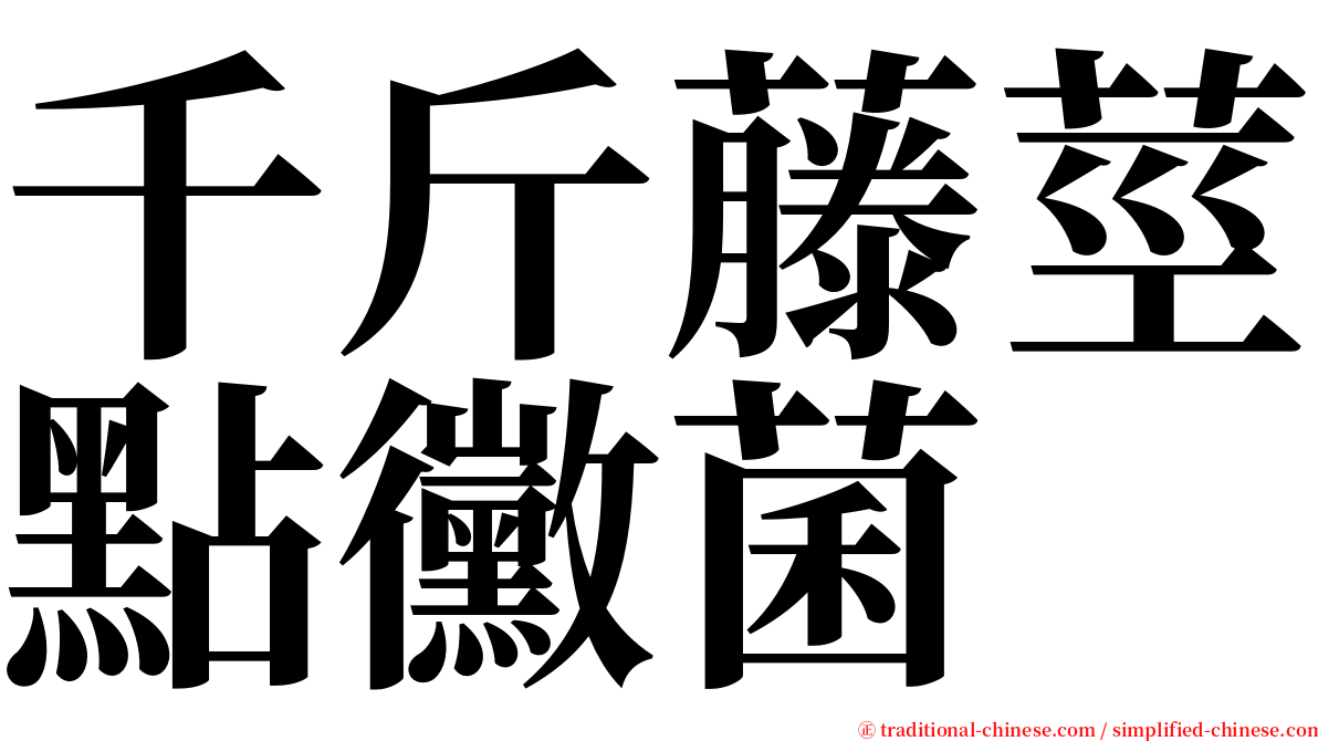 千斤藤莖點黴菌 serif font