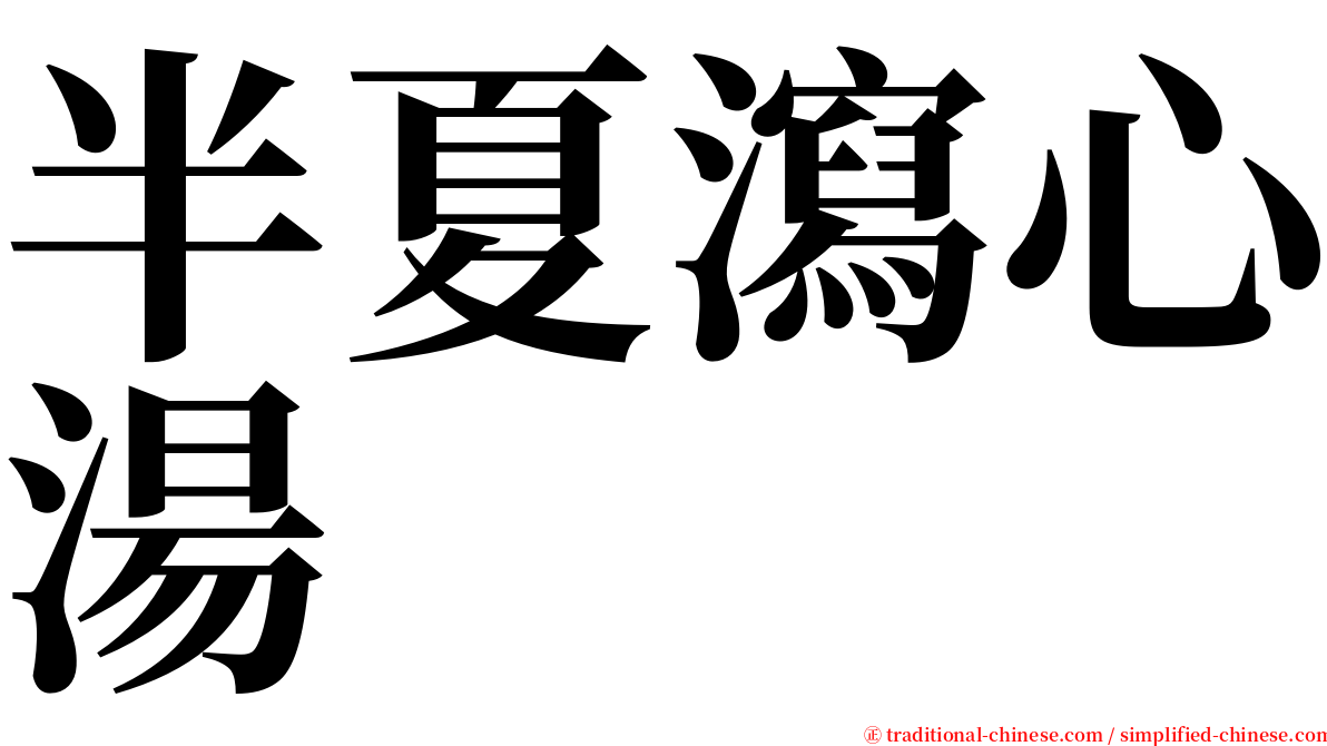 半夏瀉心湯 serif font