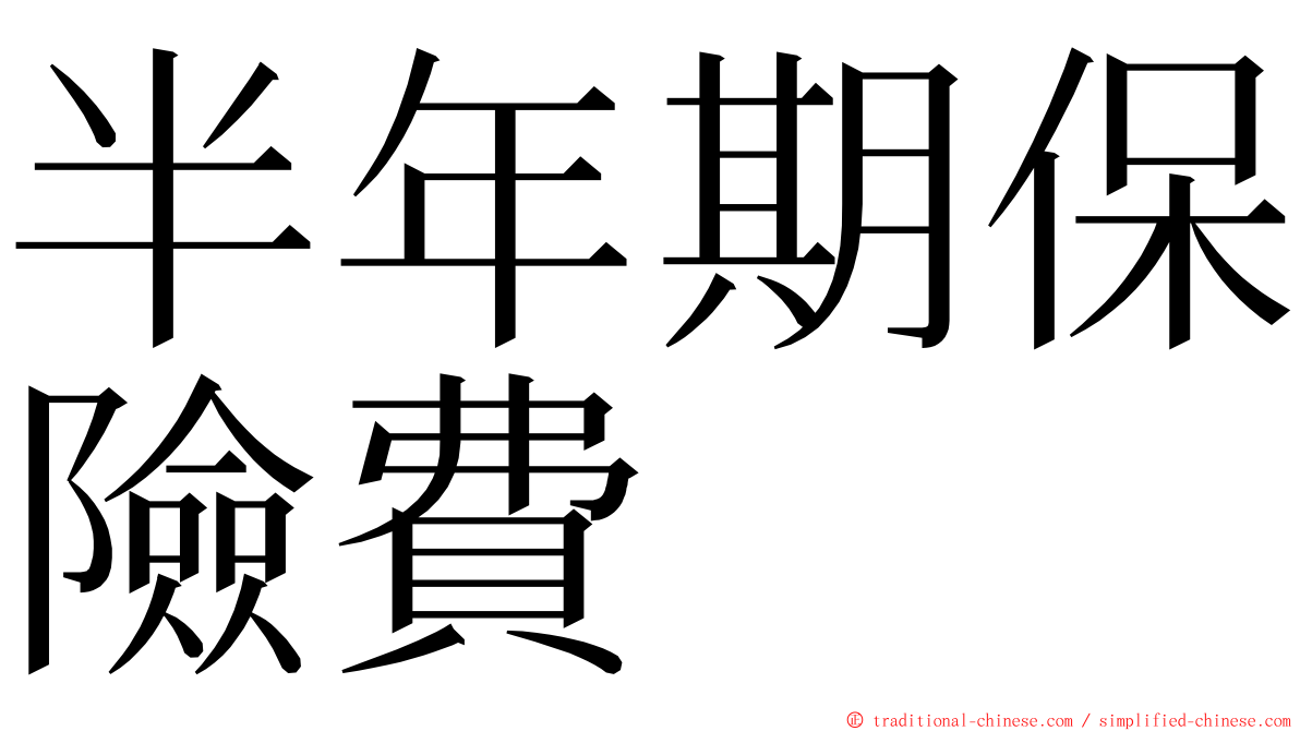 半年期保險費 ming font