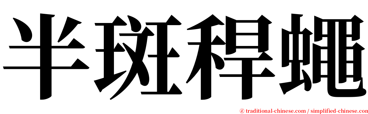 半斑稈蠅 serif font