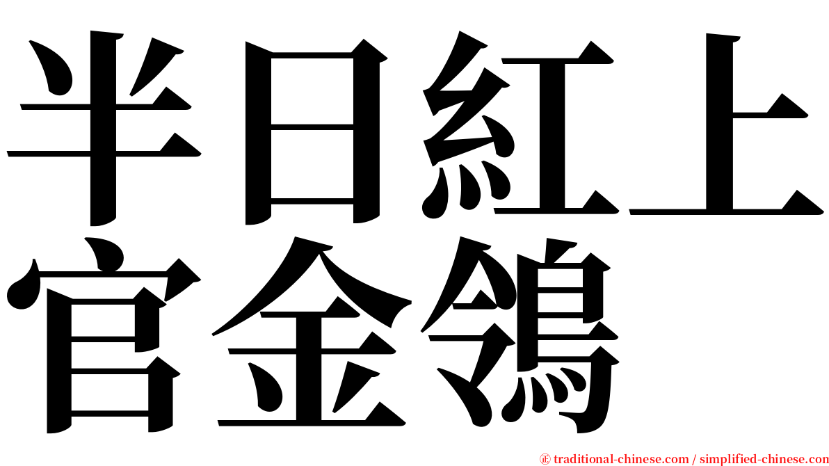 半日紅上官金鴒 serif font