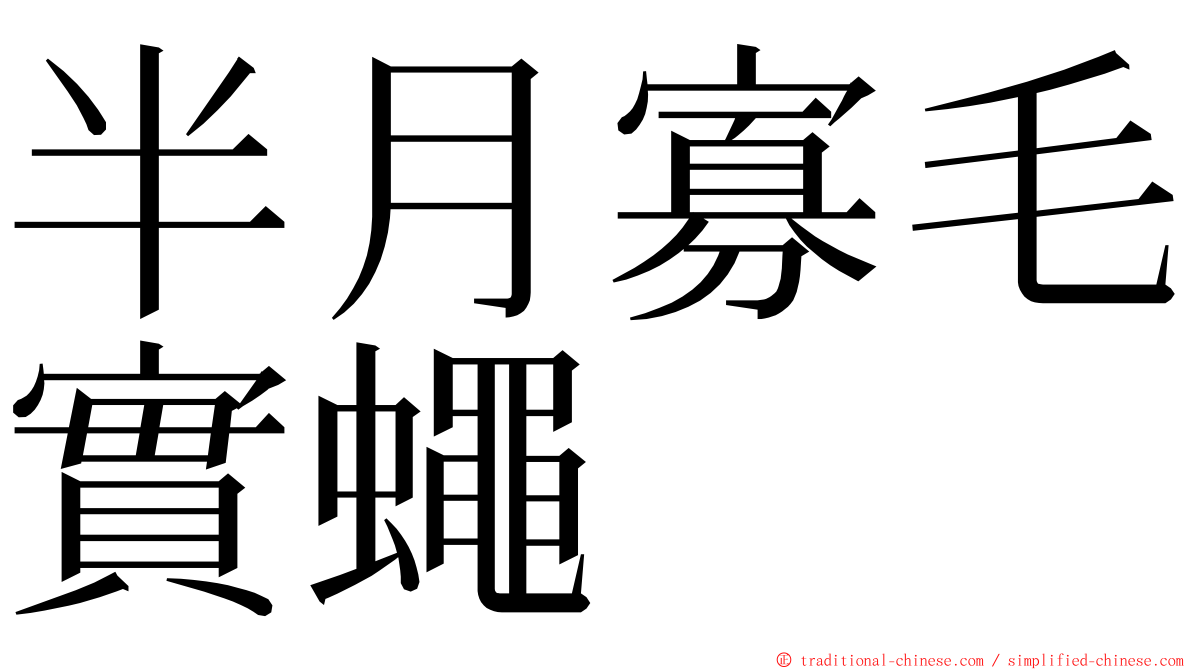 半月寡毛實蠅 ming font