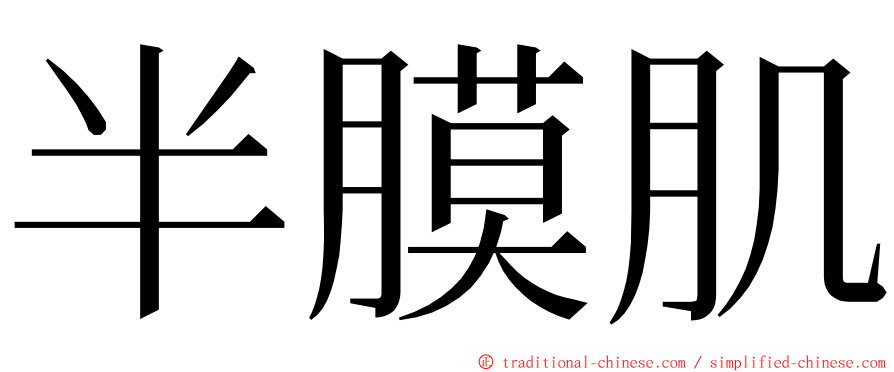 半膜肌 ming font