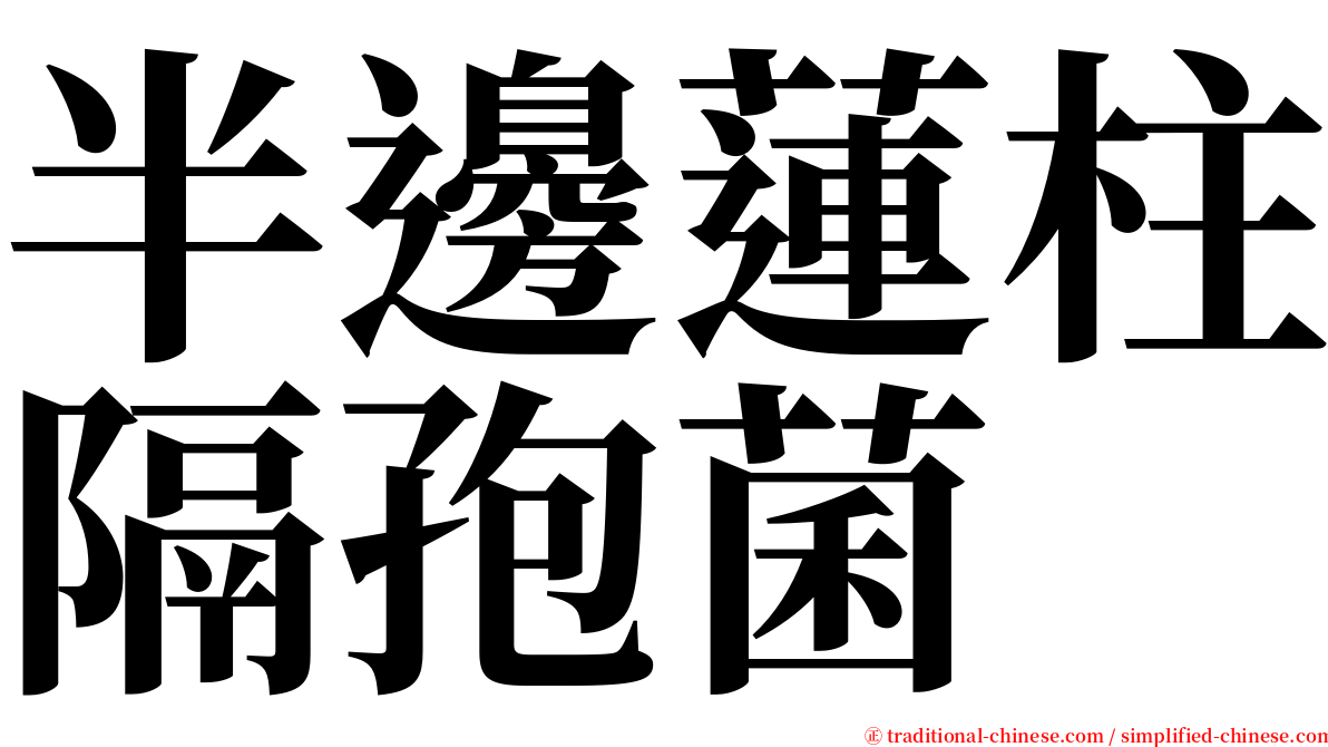 半邊蓮柱隔孢菌 serif font