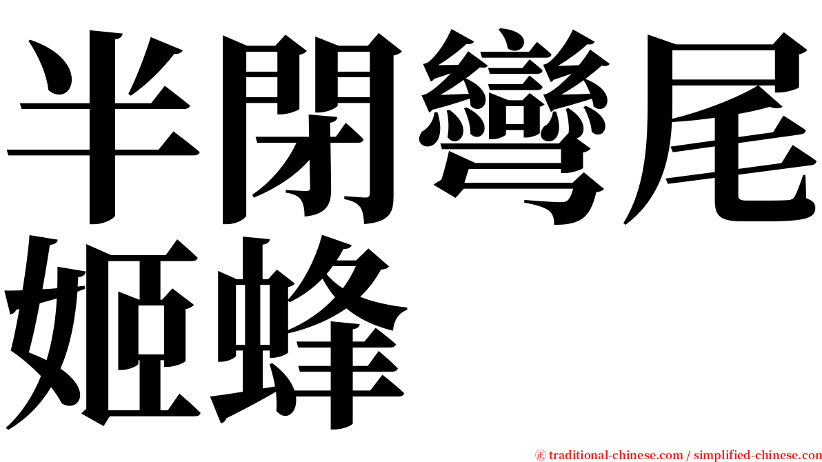 半閉彎尾姬蜂 serif font