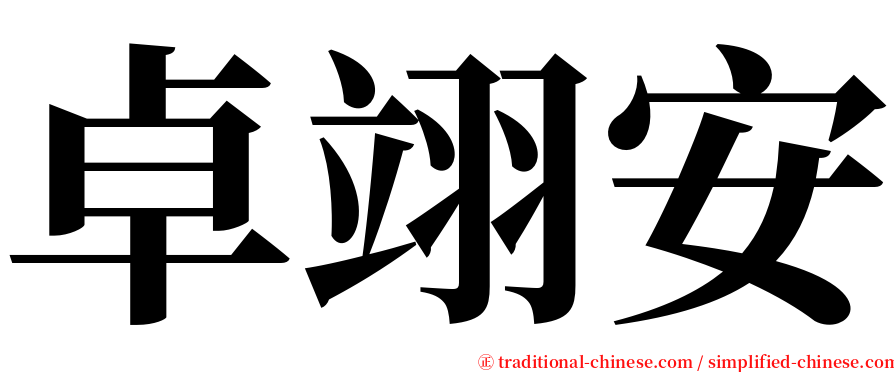 卓翊安 serif font