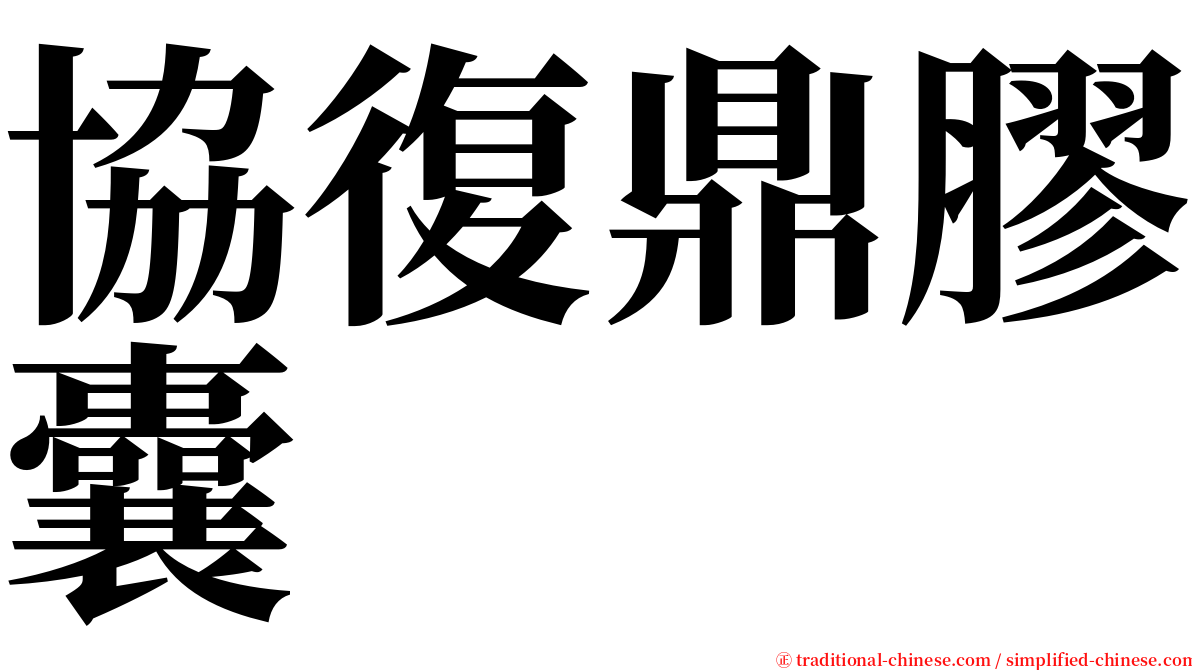 協復鼎膠囊 serif font