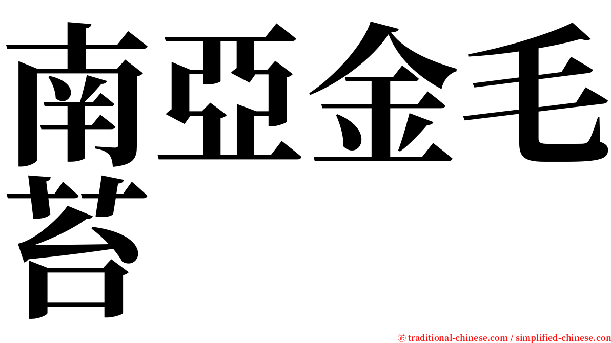 南亞金毛苔 serif font