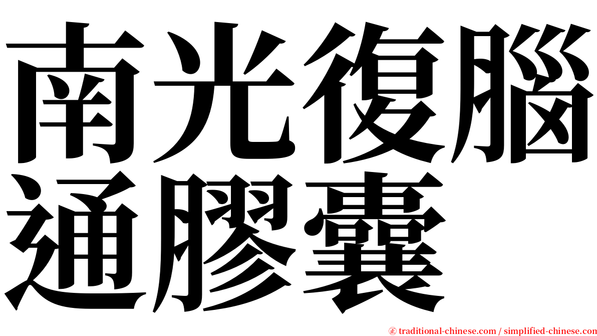 南光復腦通膠囊 serif font