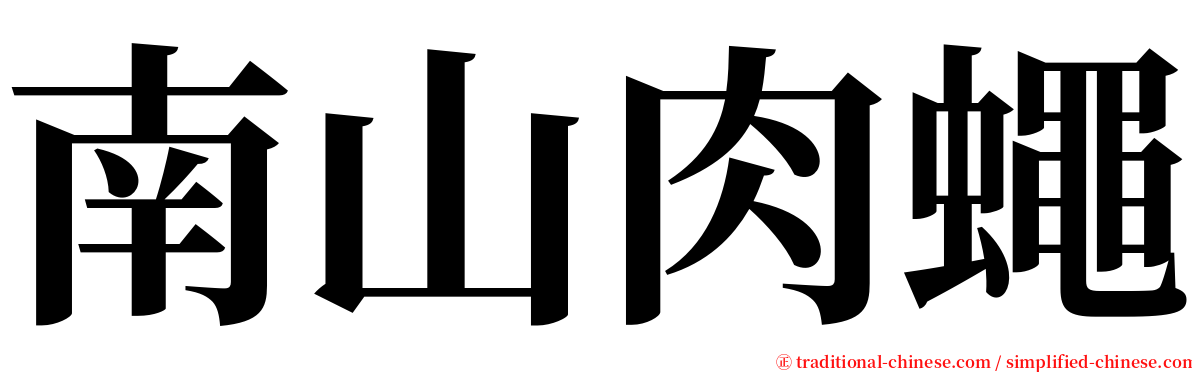 南山肉蠅 serif font