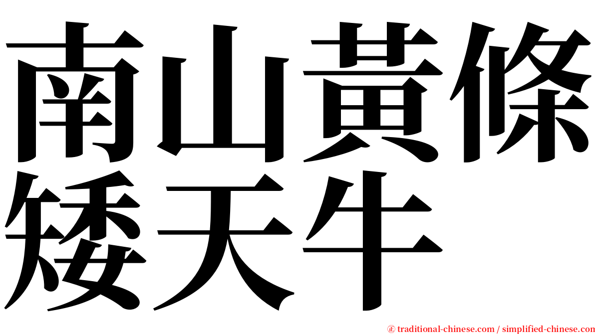 南山黃條矮天牛 serif font