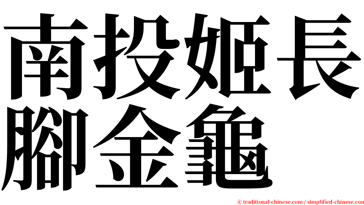 南投姬長腳金龜 serif font