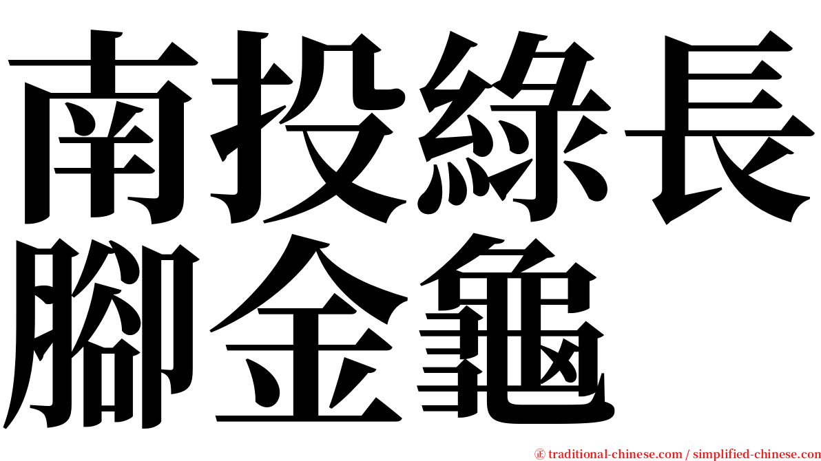 南投綠長腳金龜 serif font