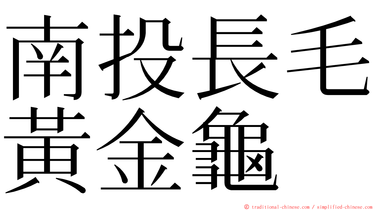 南投長毛黃金龜 ming font