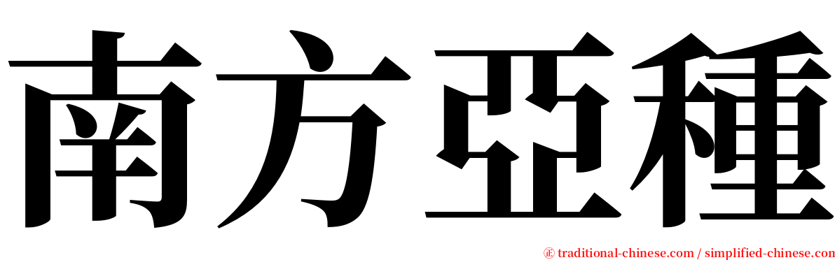 南方亞種 serif font