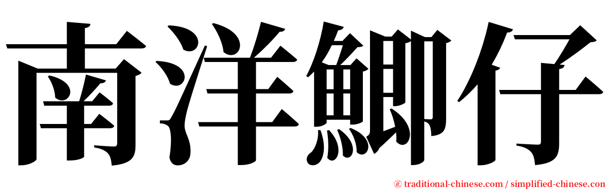 南洋鯽仔 serif font