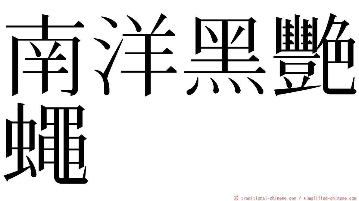 南洋黑艷蠅 ming font