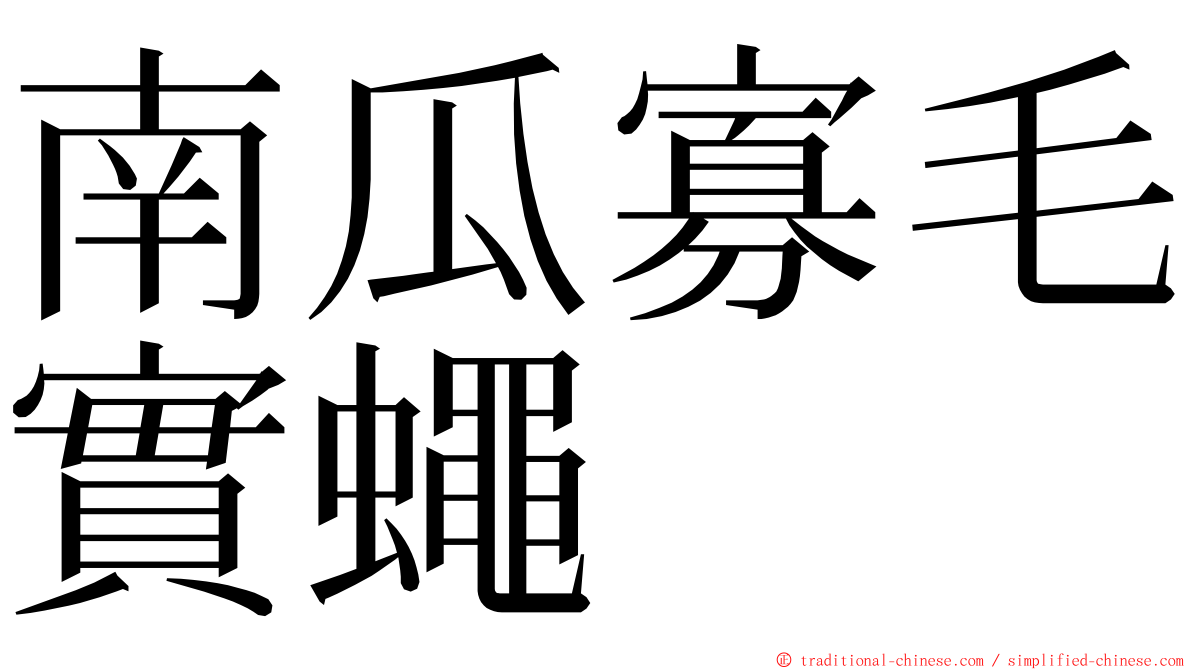 南瓜寡毛實蠅 ming font