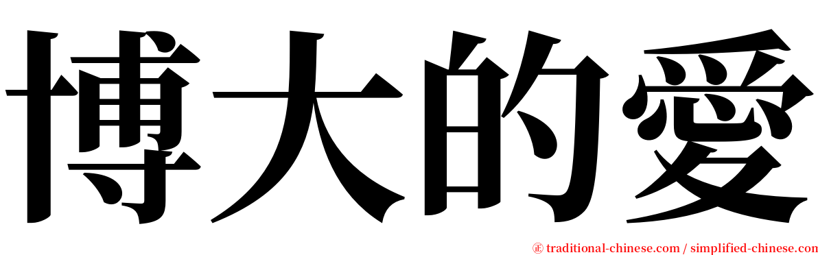 博大的愛 serif font