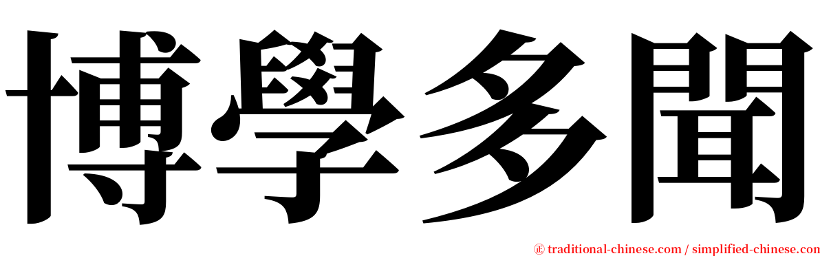 博學多聞 serif font