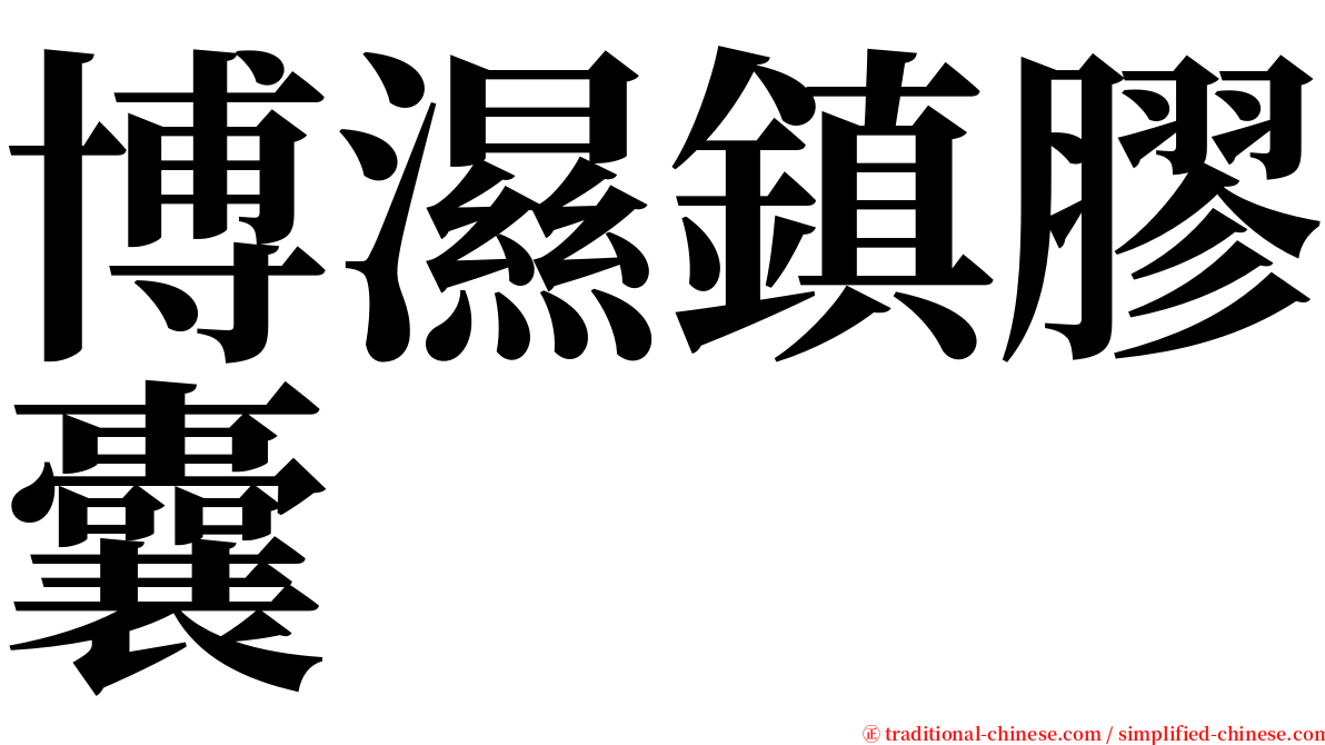 博濕鎮膠囊 serif font