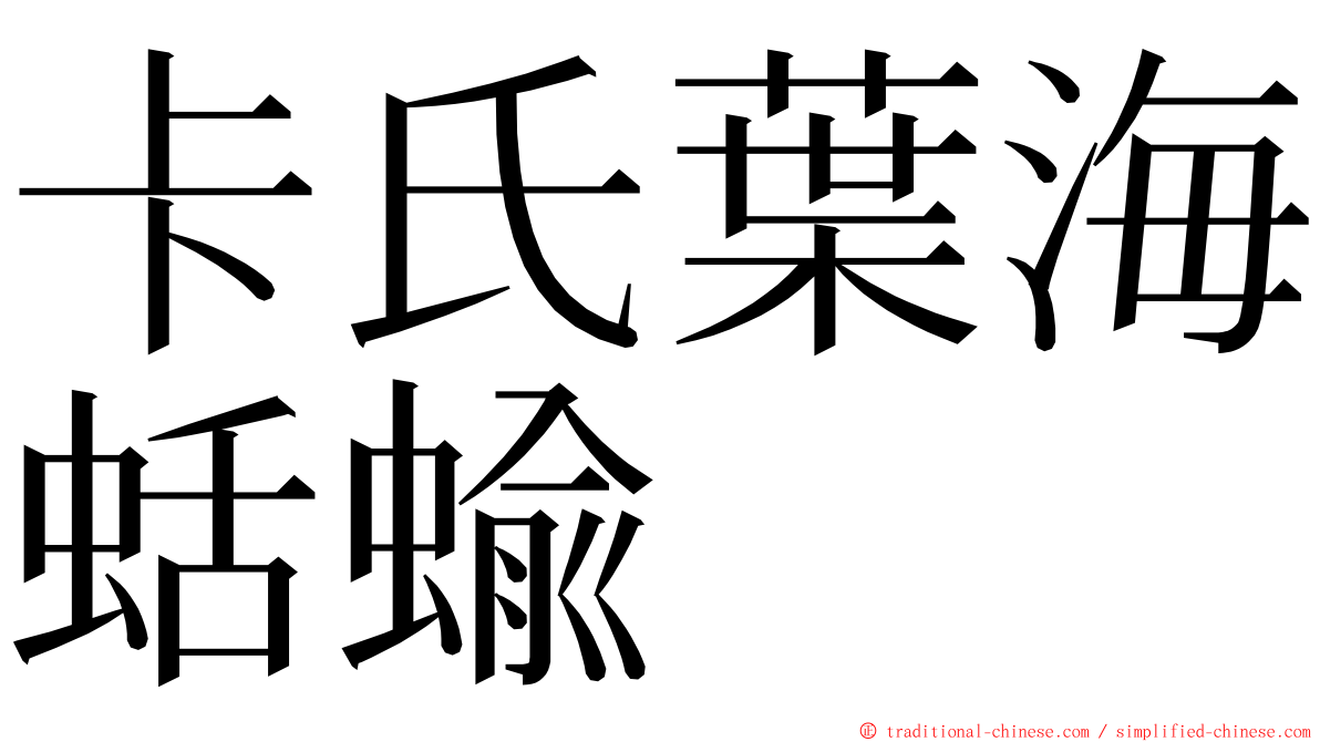 卡氏葉海蛞蝓 ming font