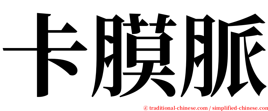 卡膜脈 serif font