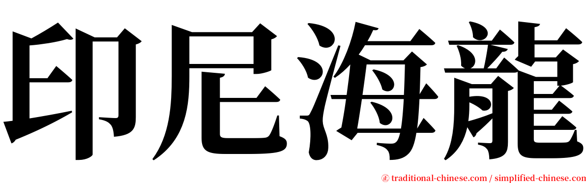 印尼海龍 serif font