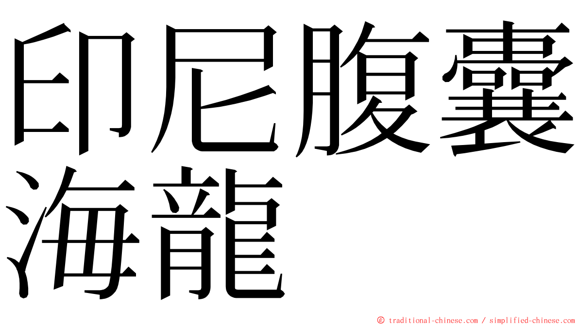 印尼腹囊海龍 ming font