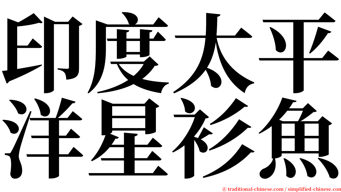 印度太平洋星衫魚 serif font