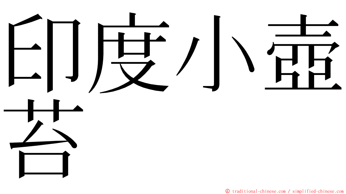 印度小壺苔 ming font