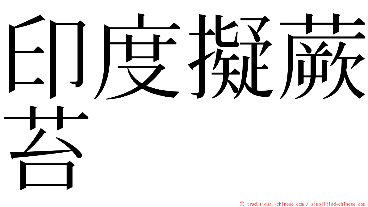 印度擬蕨苔 ming font