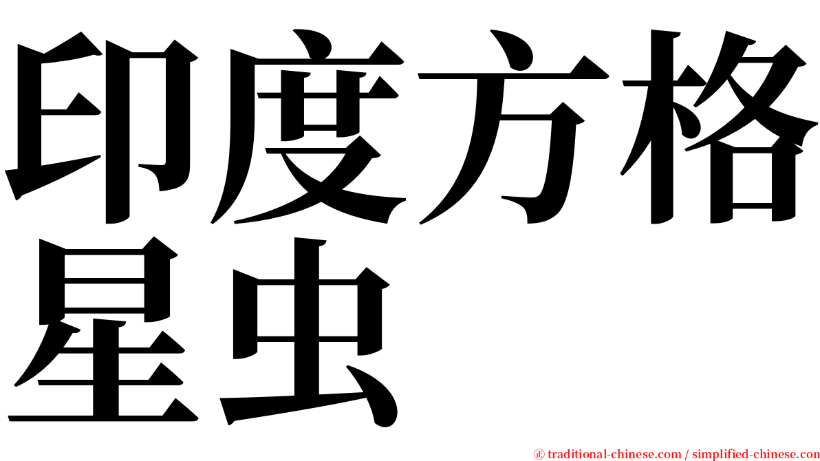 印度方格星虫 serif font