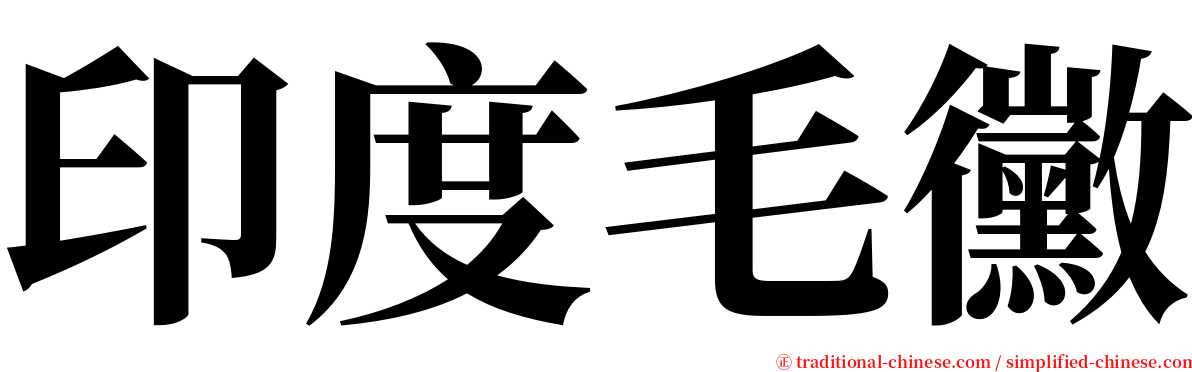 印度毛黴 serif font