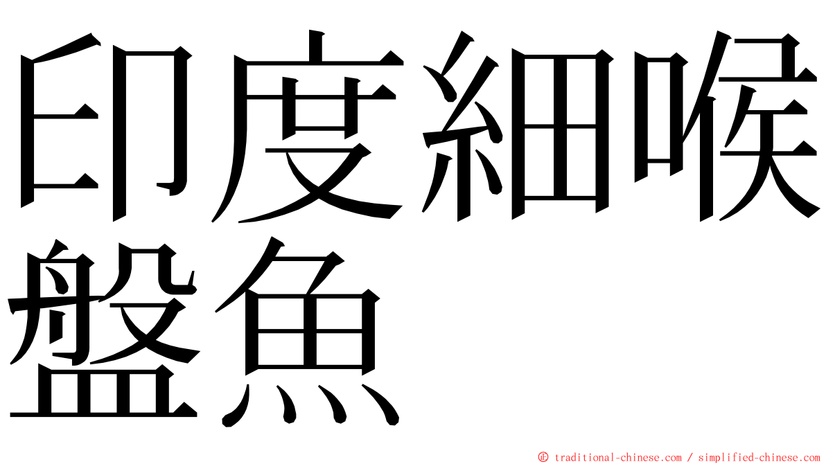 印度細喉盤魚 ming font