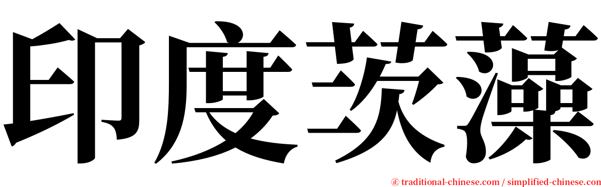 印度茨藻 serif font