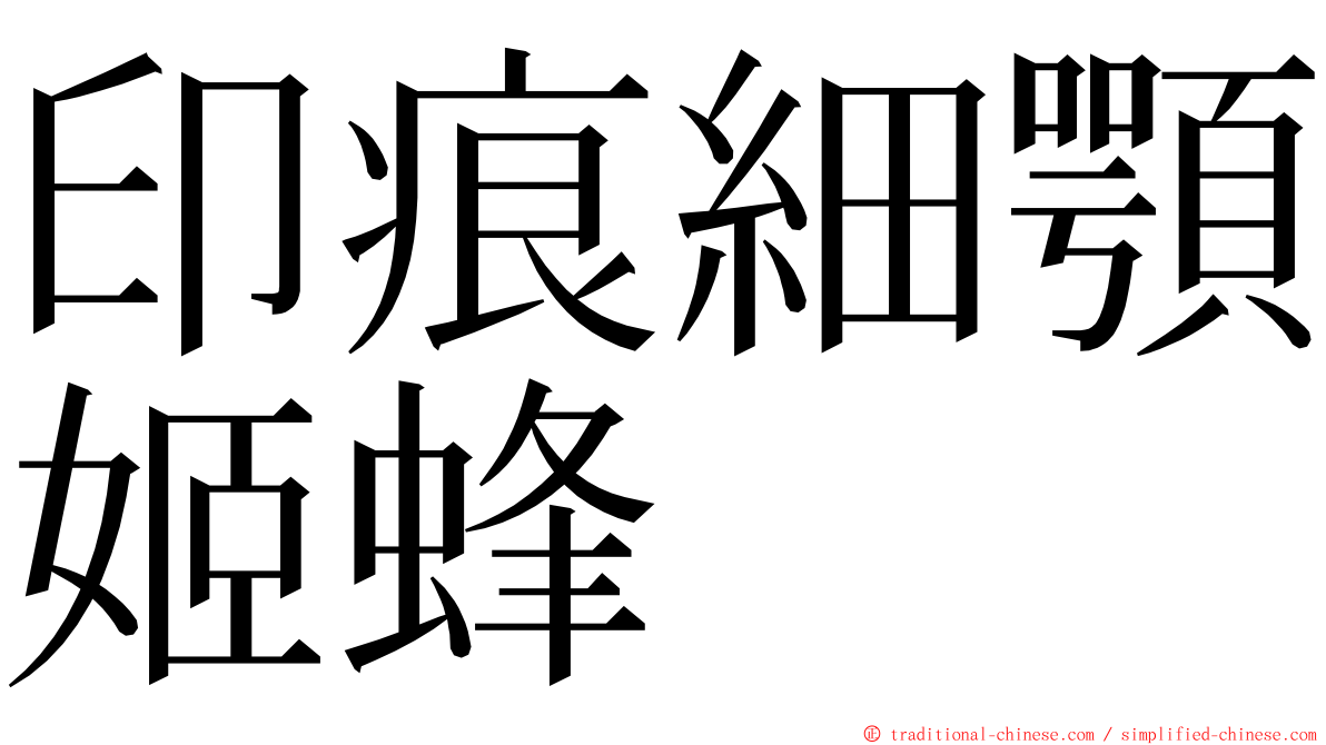 印痕細顎姬蜂 ming font