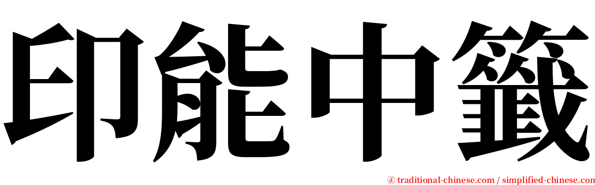 印能中籤 serif font