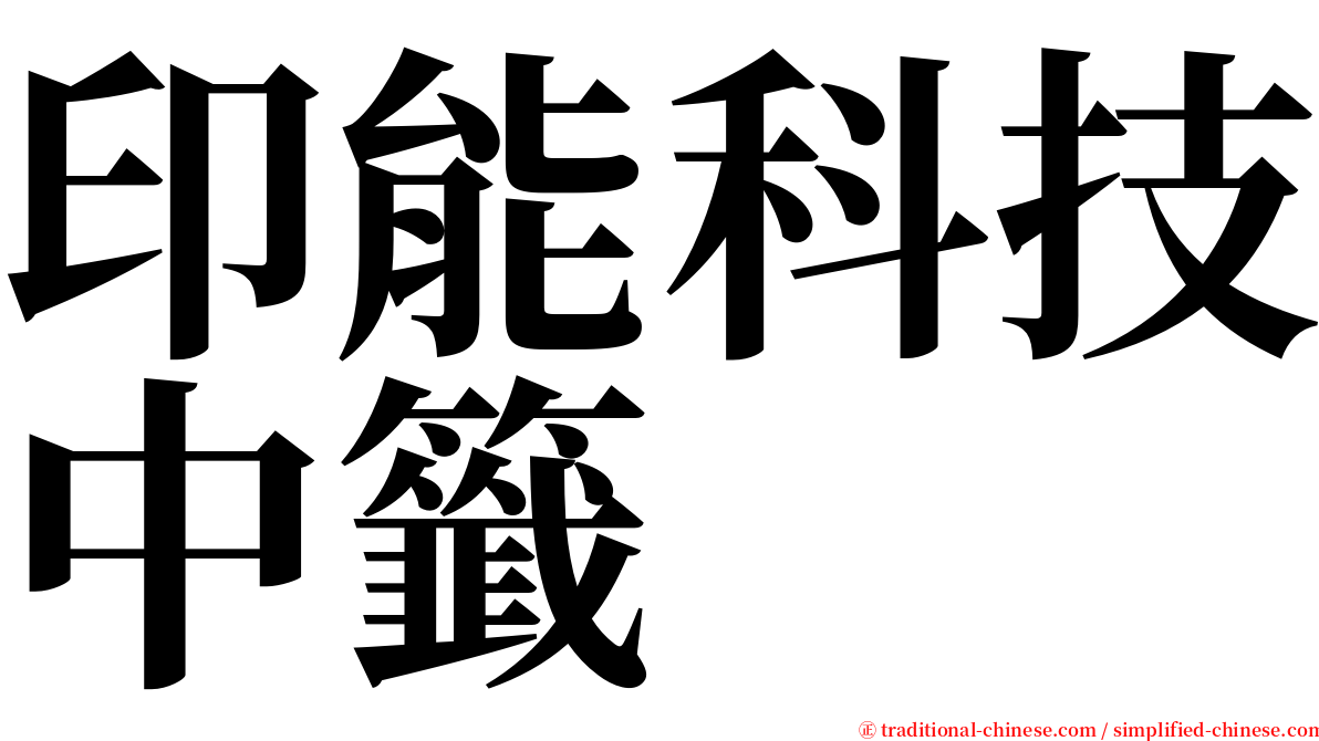 印能科技中籤 serif font