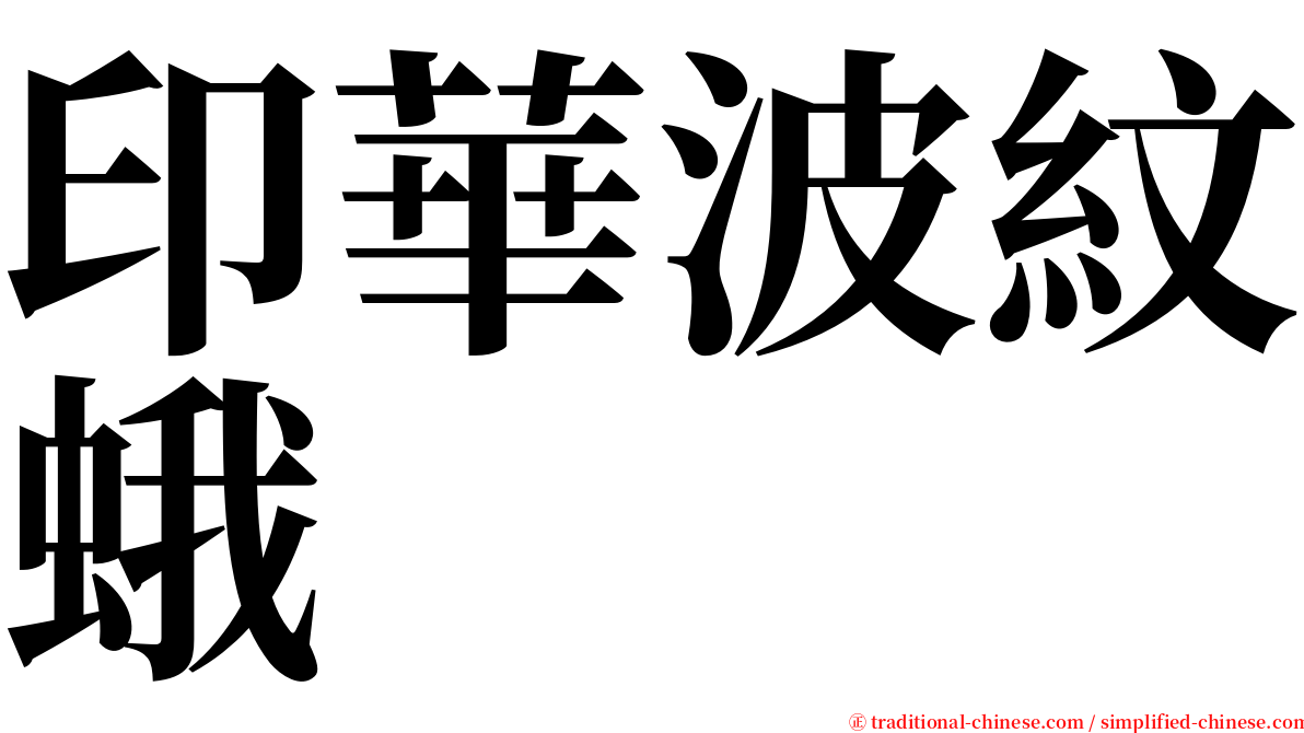 印華波紋蛾 serif font