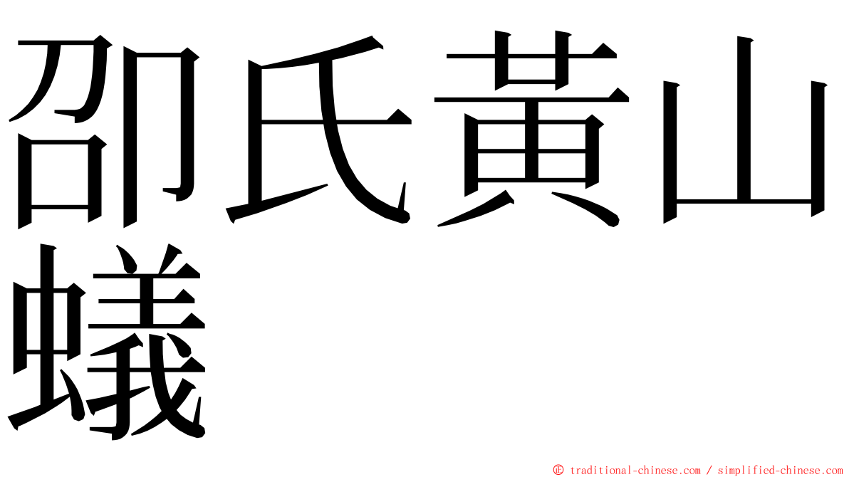 卲氏黃山蟻 ming font