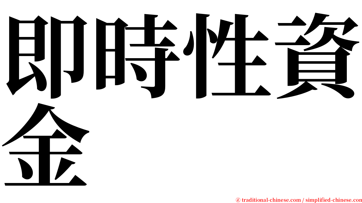 即時性資金 serif font