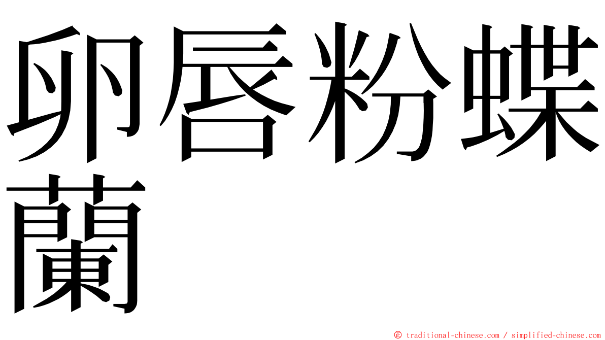 卵唇粉蝶蘭 ming font